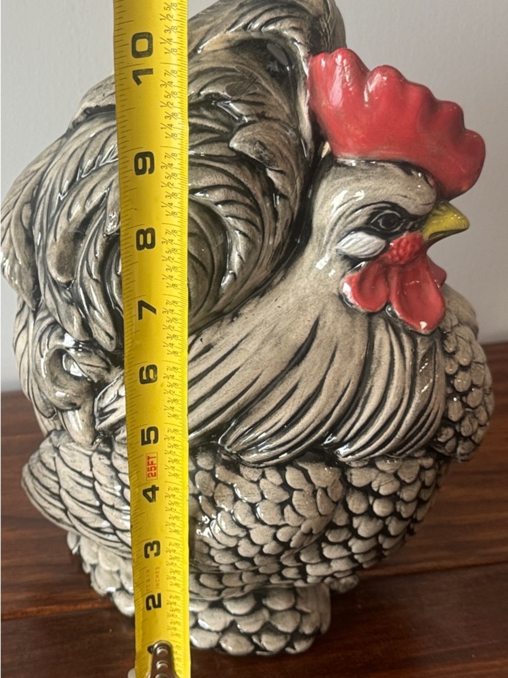 Vintage 1960’s Decorative Ceramic Rooster Chicken Figurine - Handpainted - Picture 2 of 8